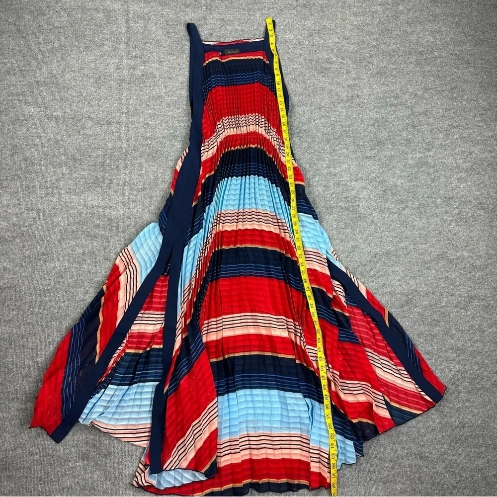 Gracia Dress Sz S Pleated Colorblock Maxi NWT - Picture 11 of 17